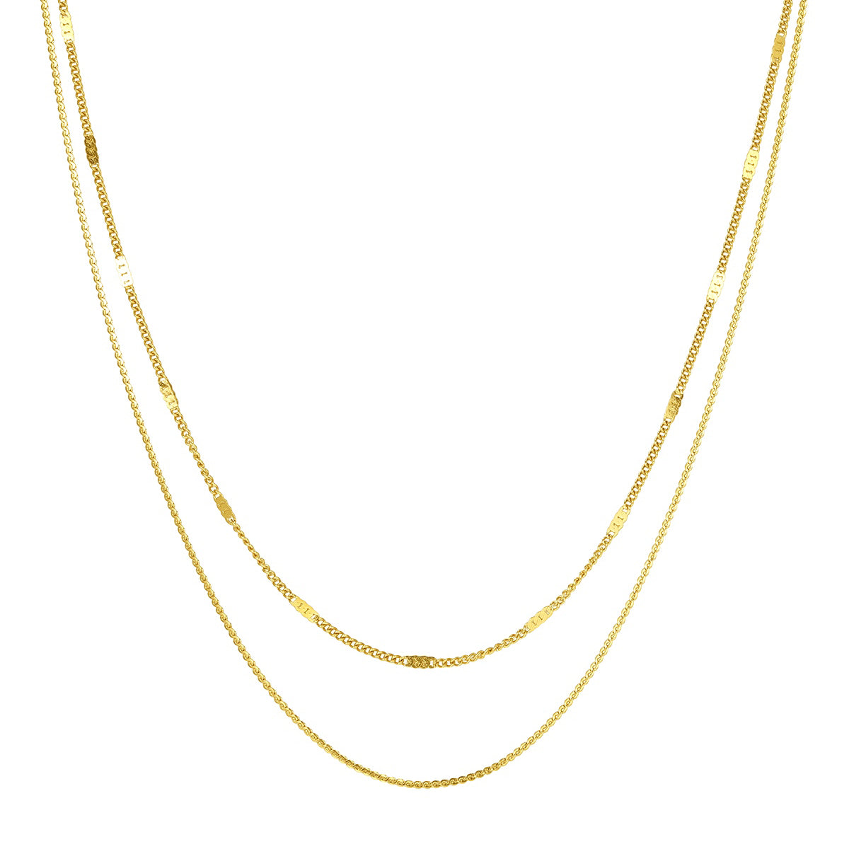 Collier Multi Rangs Chaîne et Perles en Or