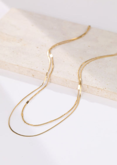 Collier Multi Rangs Chaîne et Perles en Or
