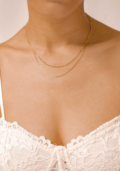 Collier Multi Rangs Chaîne et Perles en Or