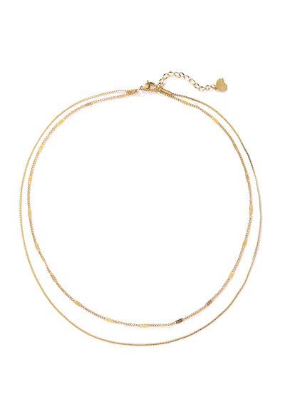 Collier Multi Rangs Chaîne et Perles en Or
