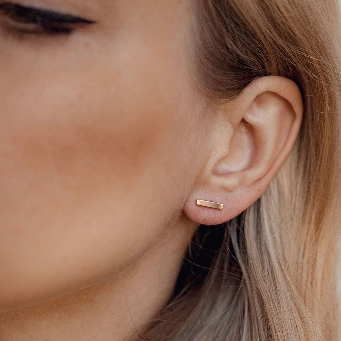 Modern Lines Earrings in Rose Gold