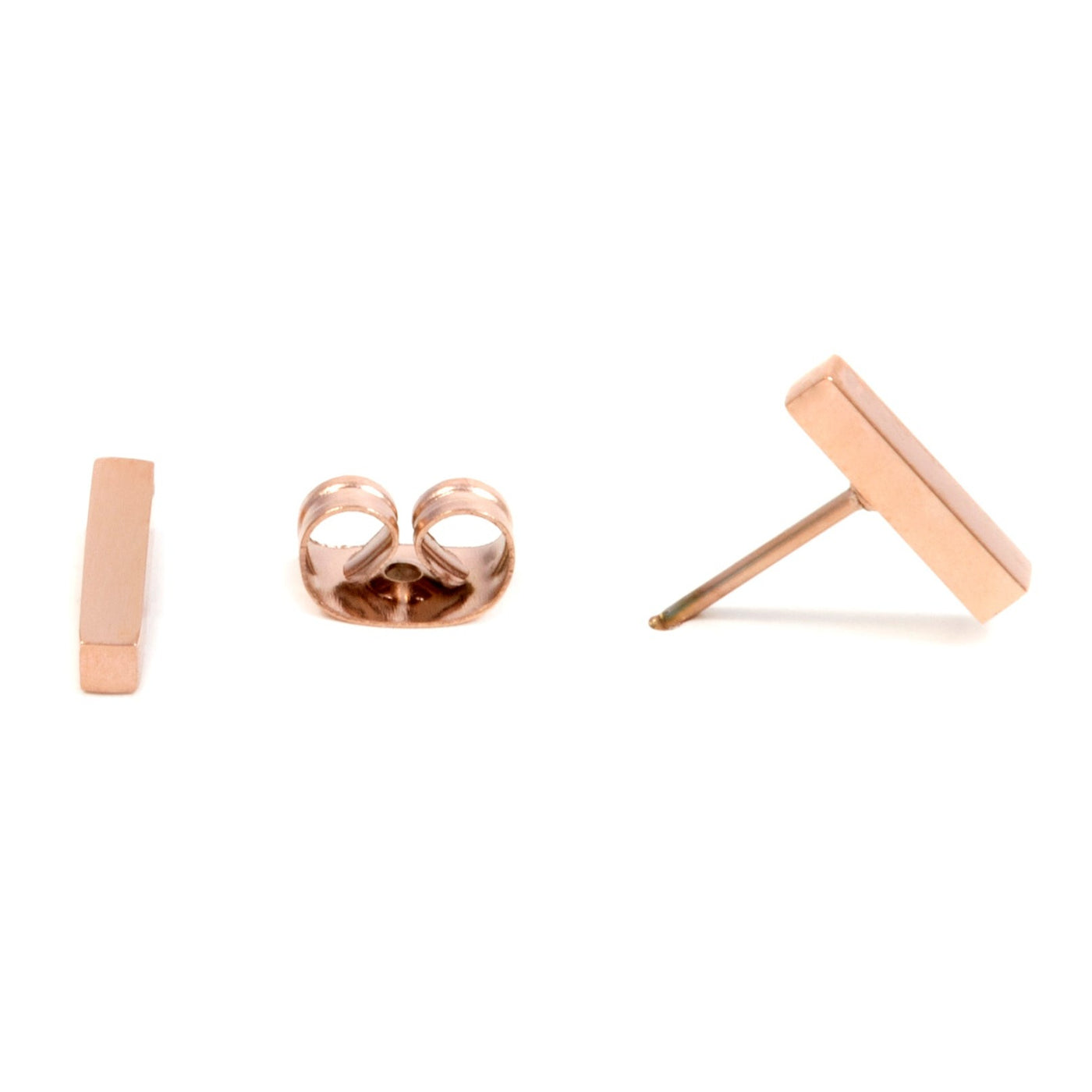 Boucles d'Oreilles Modernes Lignes en Or Rose