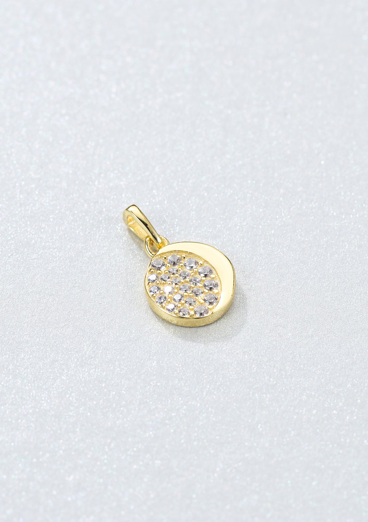 Moon Pendant Sterling Silver Gold