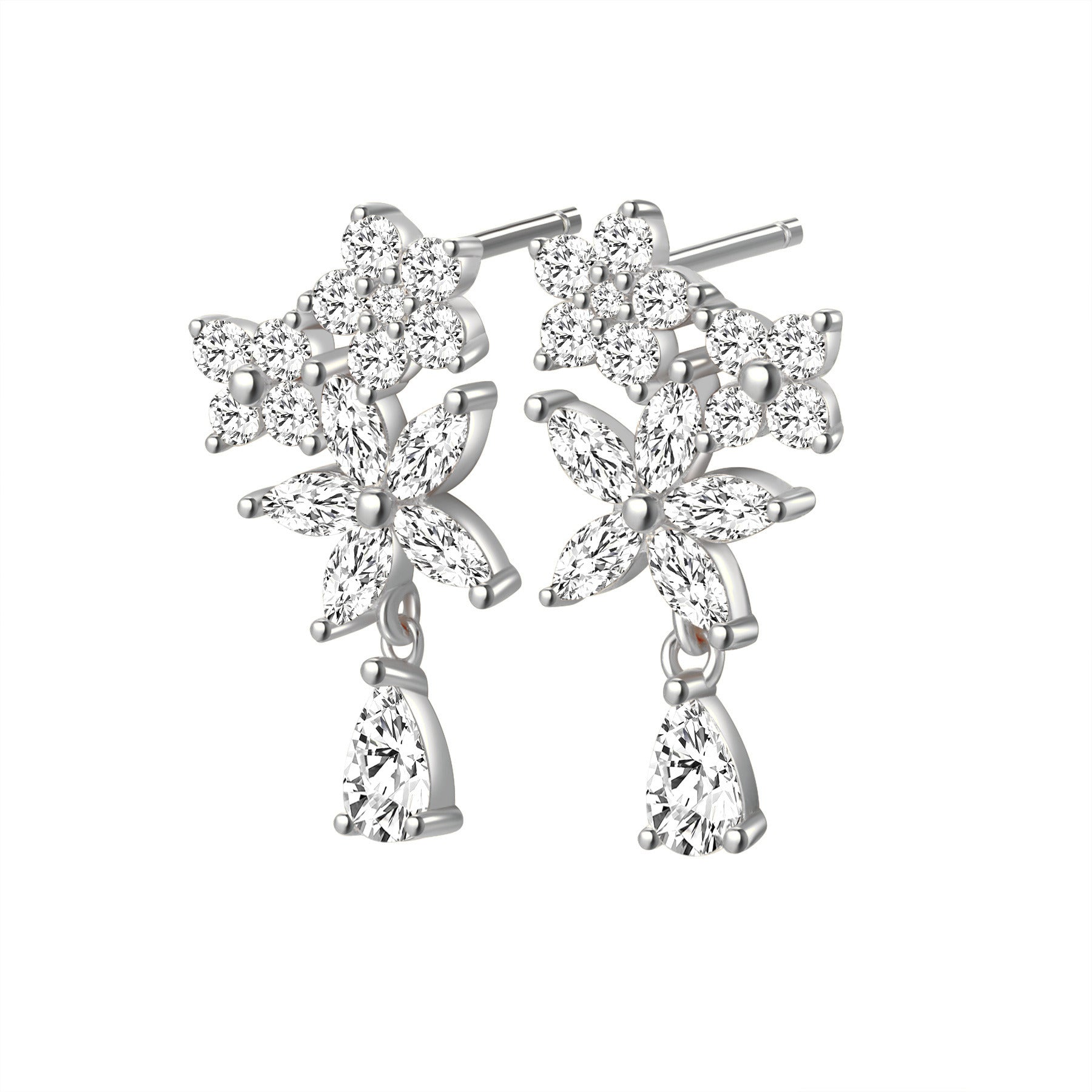 Morning Dew Drop Earrings Sterling Silver
