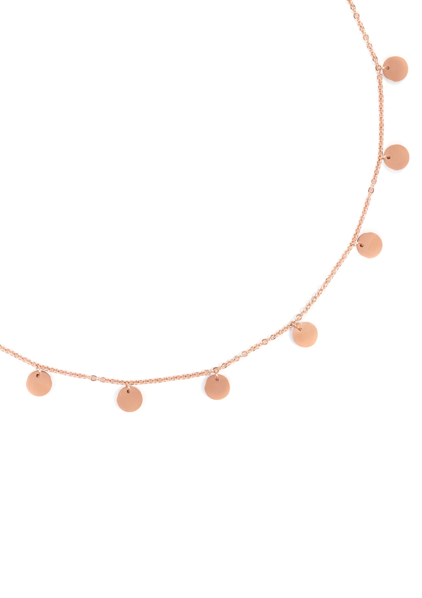 Multi Circles Necklace Rose Gold