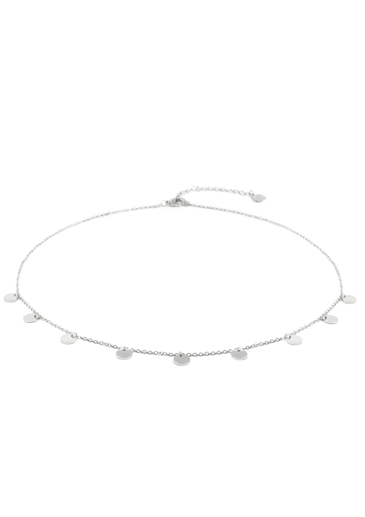 Kette mit Mehreren Plättchen in Silberfarbe