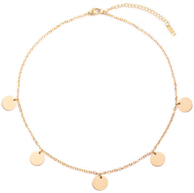 Happiness Circle Necklace Gold