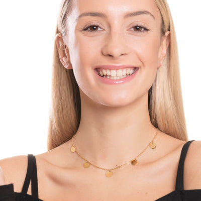 Happiness Circle Necklace Gold