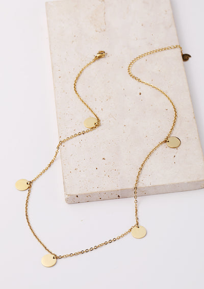 Happiness Circle Necklace Gold