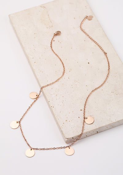 Collar con Círculo Happiness en Oro Rosa