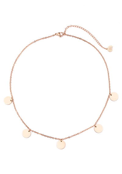 Collar con Círculo Happiness en Oro Rosa