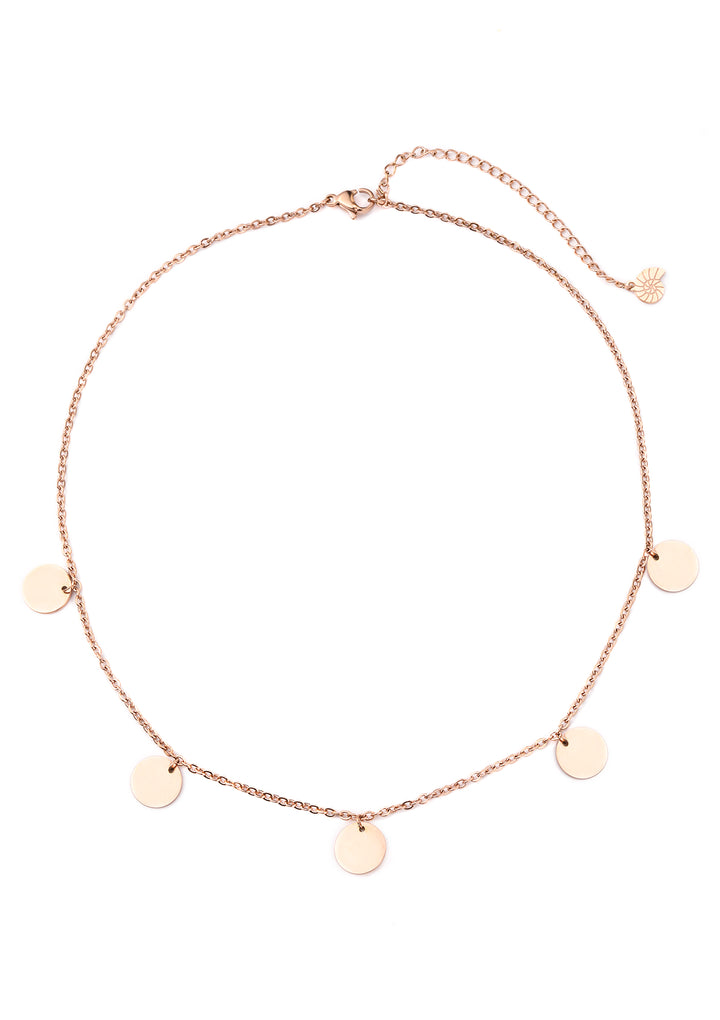 Kette mit Plättchen "Happiness" in Roségold
