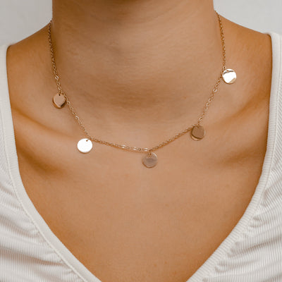Collar con Círculo Happiness en Oro Rosa