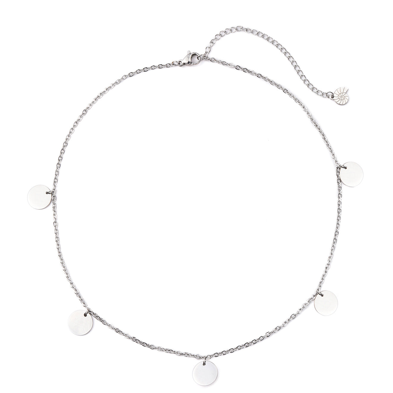 Happiness Circle Necklace Silver