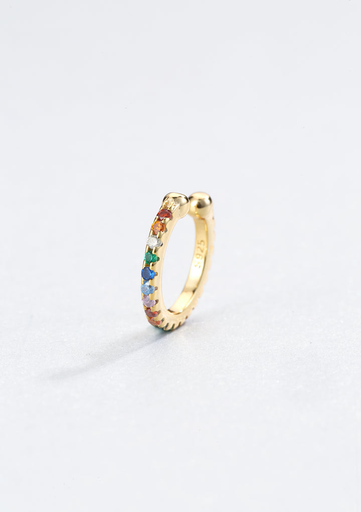 Bijou d'Oreille Multicolore Pierre Argent Sterling en Or