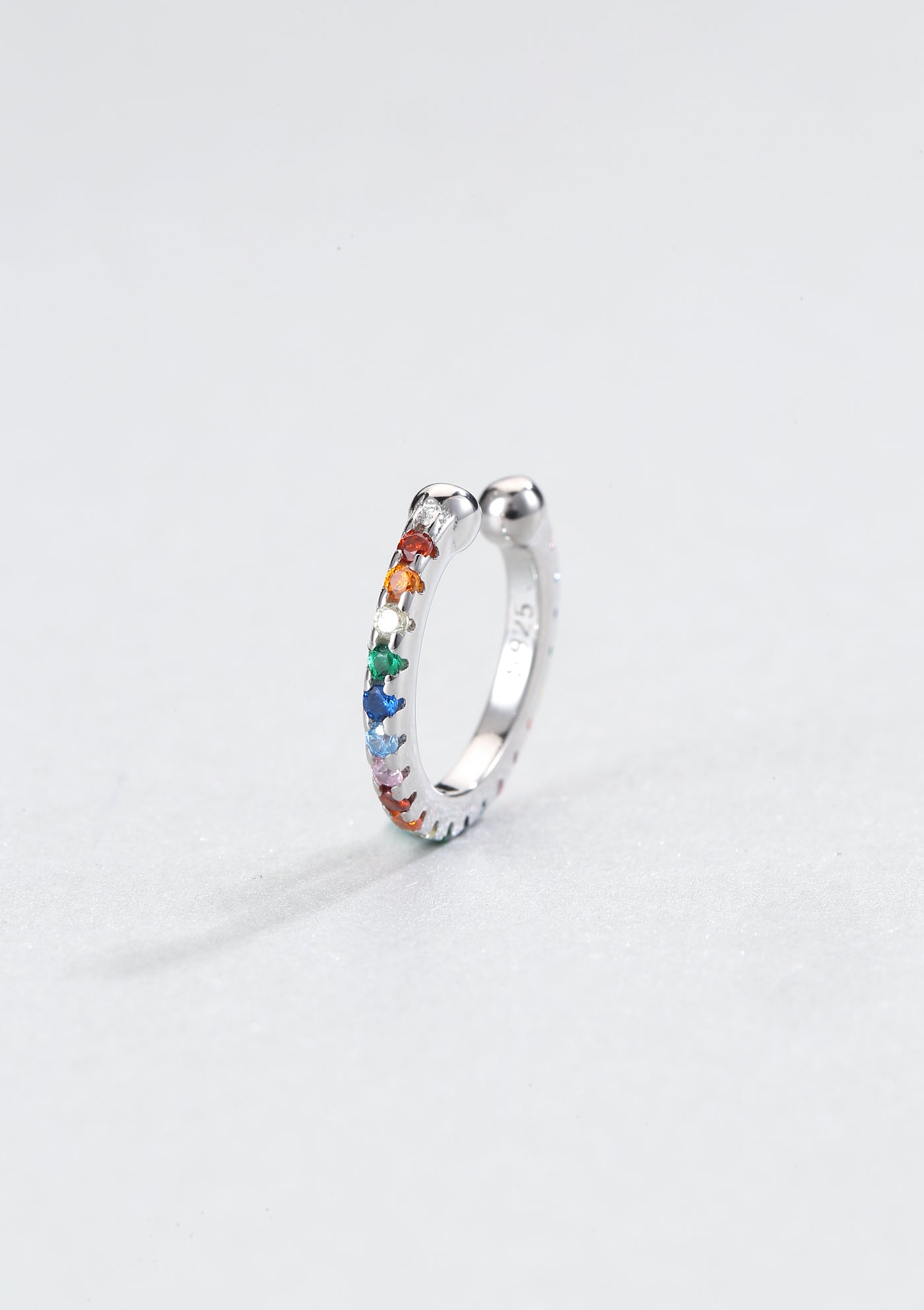 Bijou d'Oreille Multicolore Pierre Sterling Argent