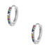 Multicolor Stone Huggie Earrings Sterling Silver