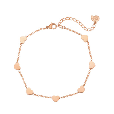 Bracelet de Cheville Multi Cœurs