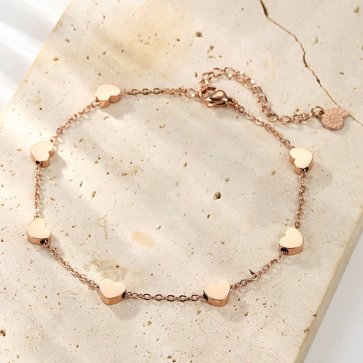Multiple Hearts Anklet Waterproof
