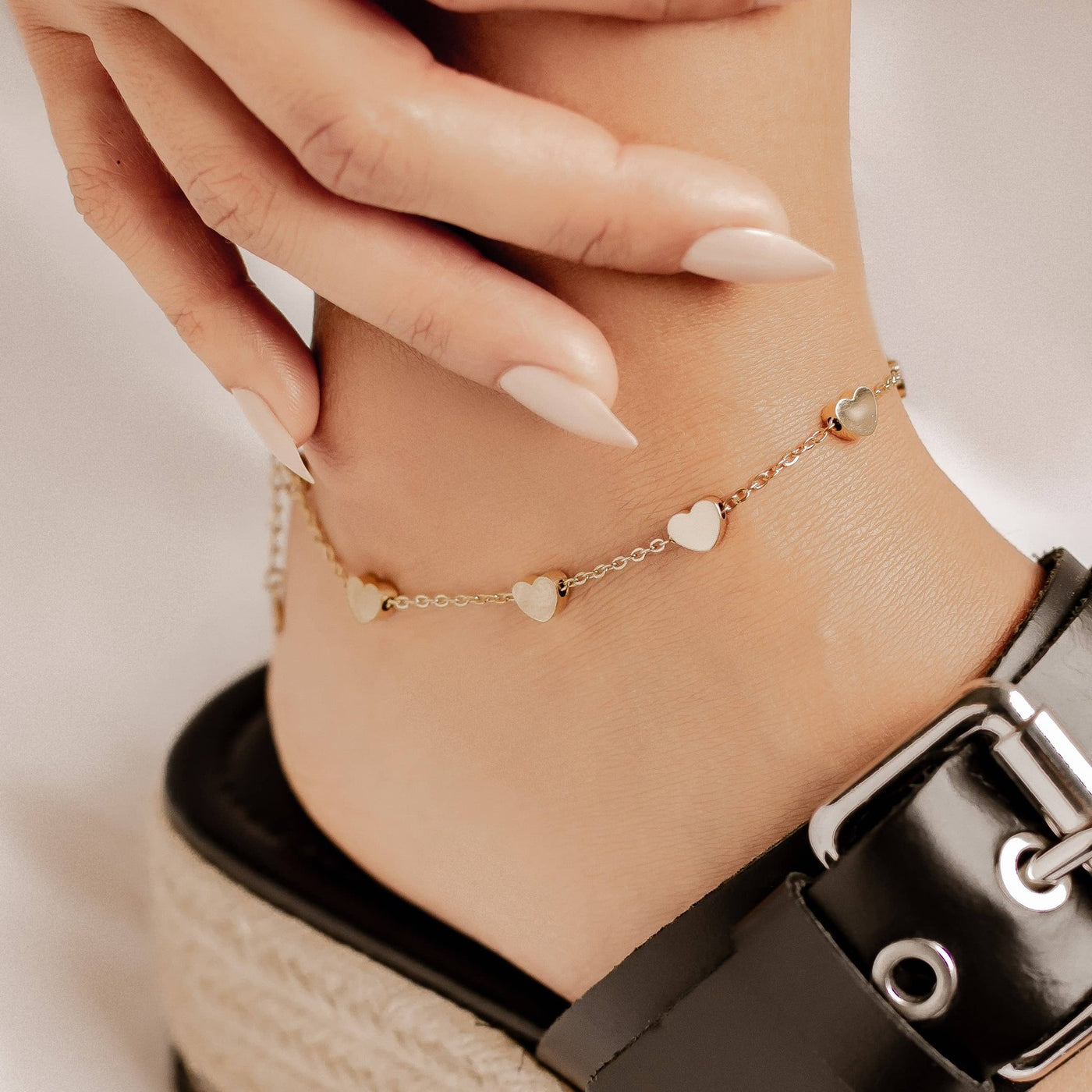 Bracelet de Cheville Multi Cœurs
