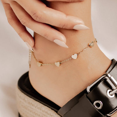 Bracelet de Cheville Multi Cœurs