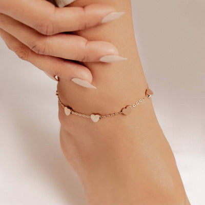 Bracelet de Cheville Multi Cœurs