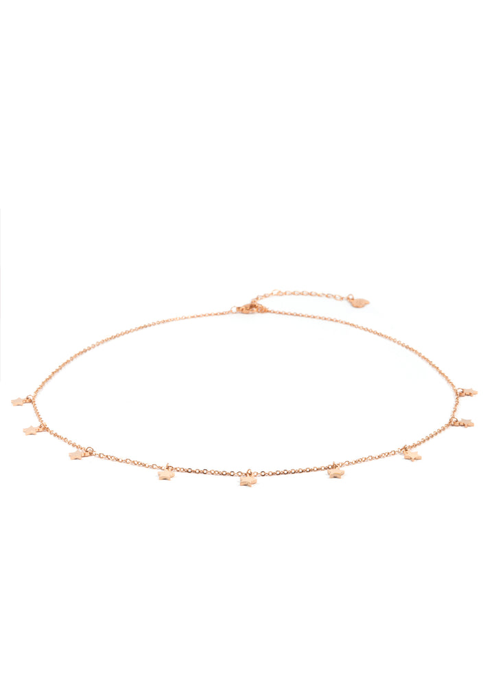 Multiple Star Charms Necklace Rose Gold
