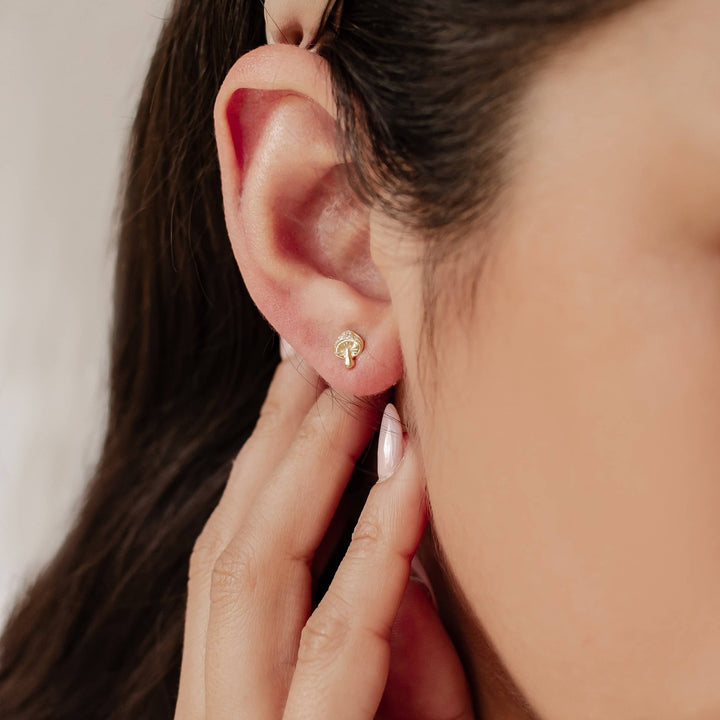 Clous d'Oreille Mushroom Argent Sterling
