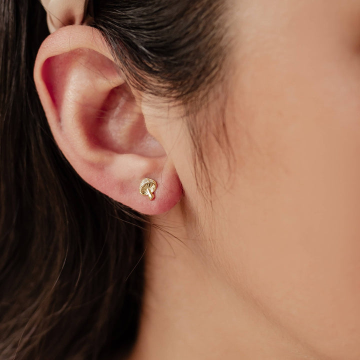 Clous d'Oreille Mushroom Argent Sterling