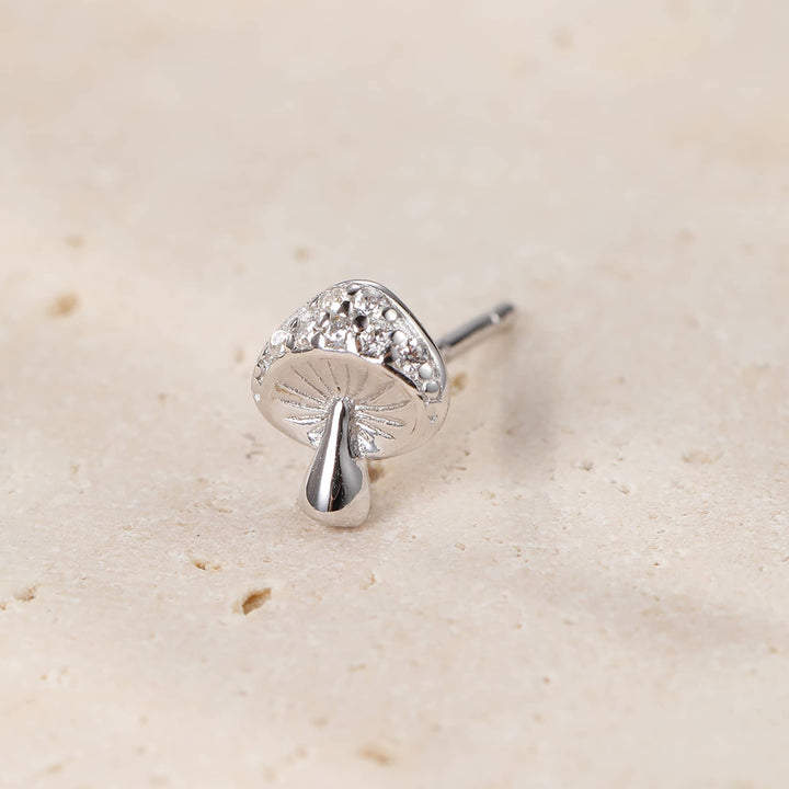 Clous d'Oreille Mushroom Argent Sterling