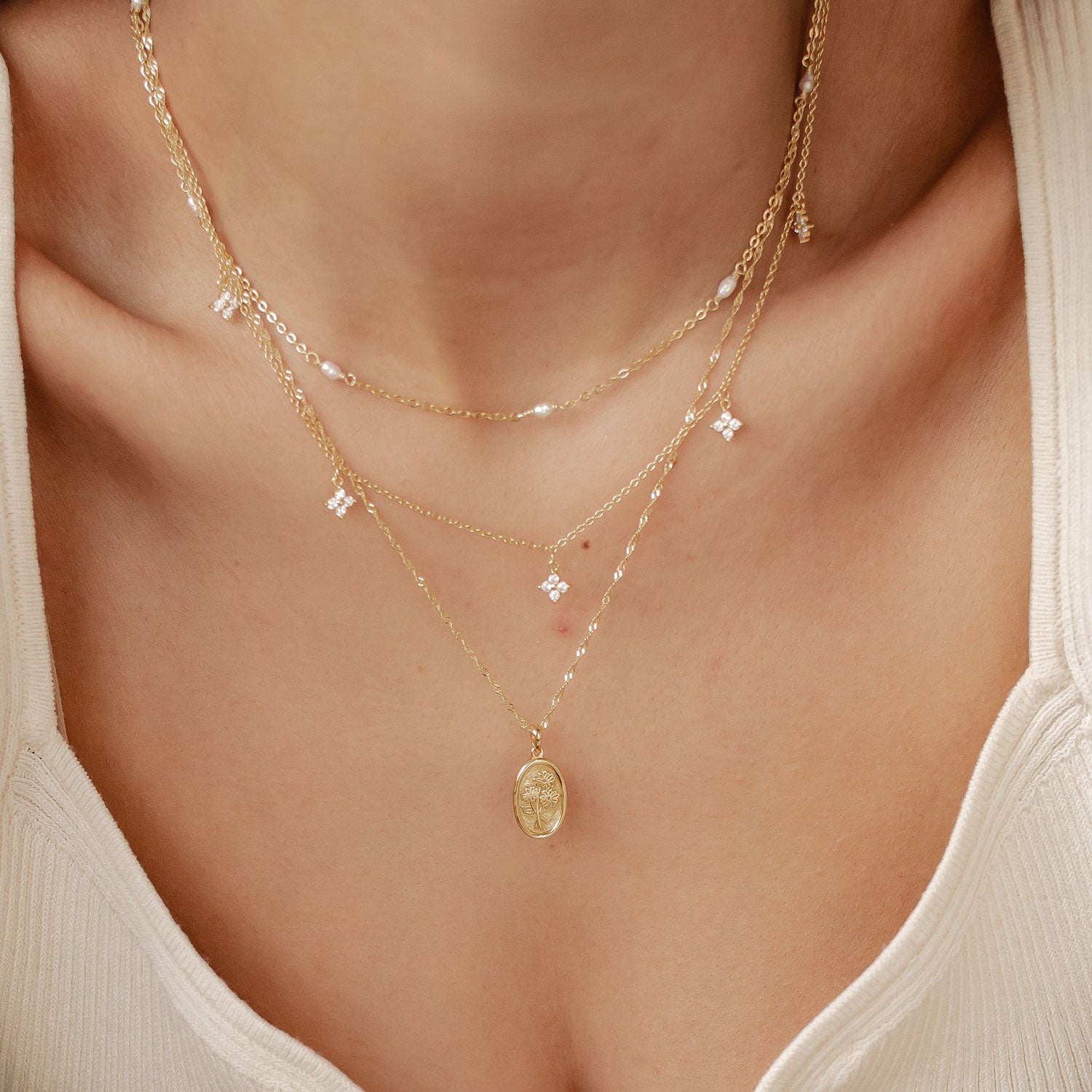 Naturliebhaber Ketten Set Sterlingsilber