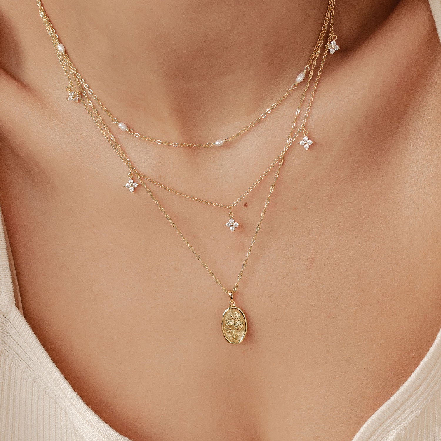 Naturliebhaber Ketten Set Sterlingsilber