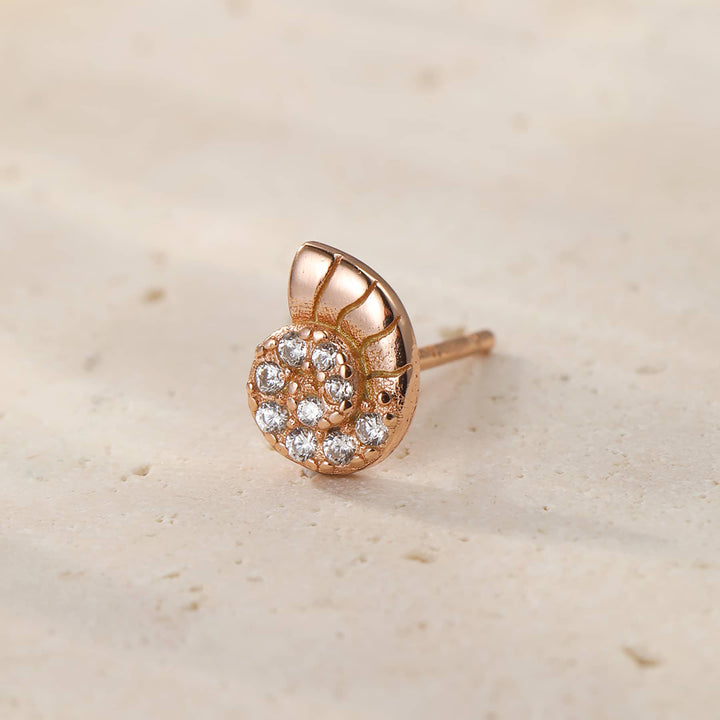 Nautilus Shell Stud Earring Sterling Silver