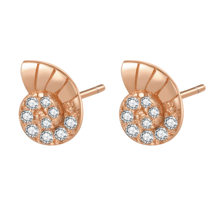 Pendiente de Botón Concha Plata de Ley 925