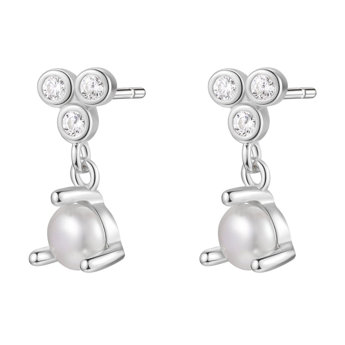 Nest Pearl Stud Earrings Sterling Silver