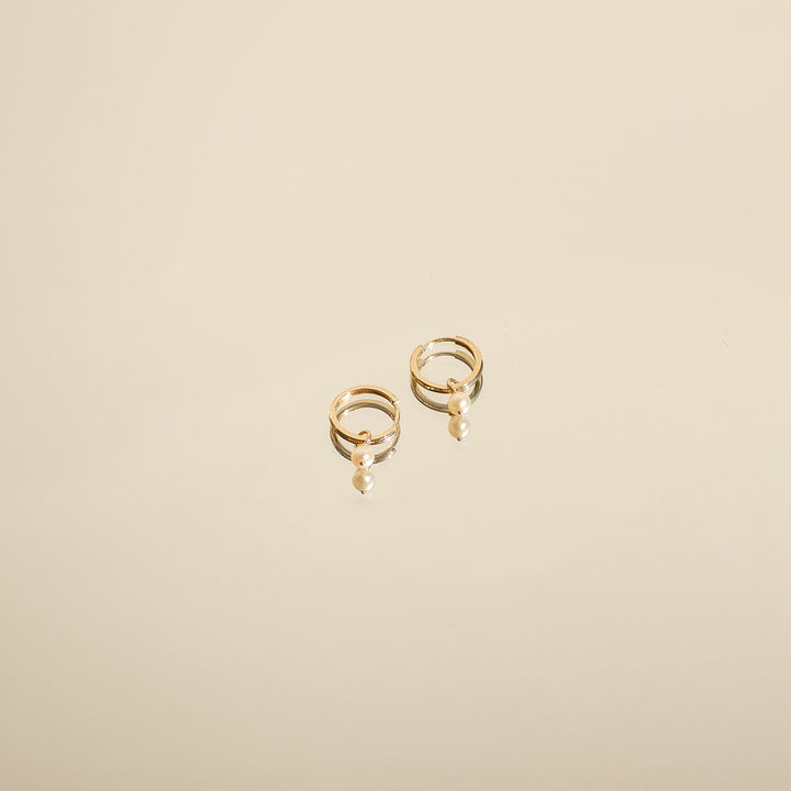 New Beginnings Perlen Creolen Gold 585