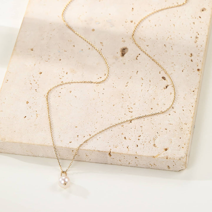Collar Colgante Perla Nuevos Comienzos Oro Macizo 14K