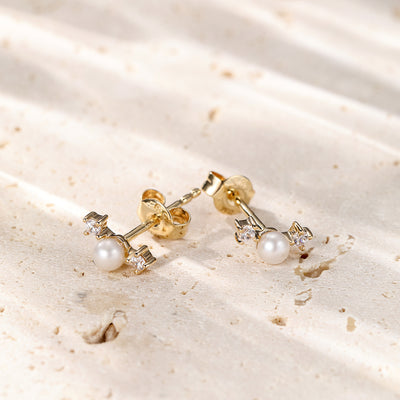 Boucles d’Oreilles Perle Nouveaux Départs en Or Massif 14 CT