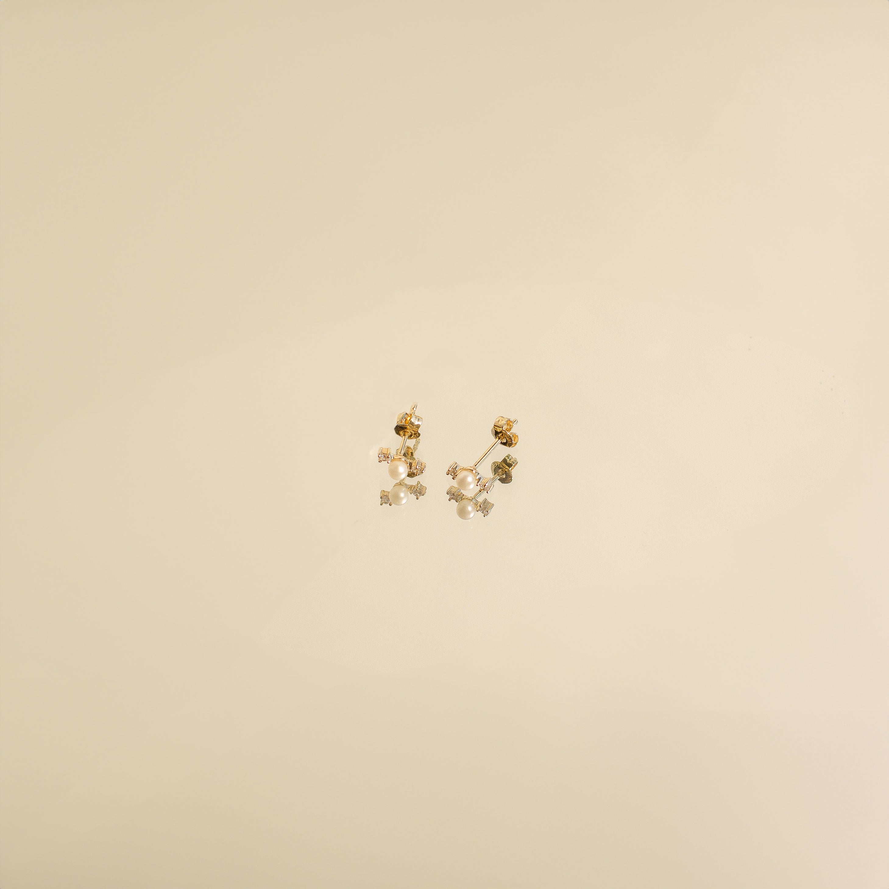 New Beginnings Pearl Stud Earrings 14K Gold