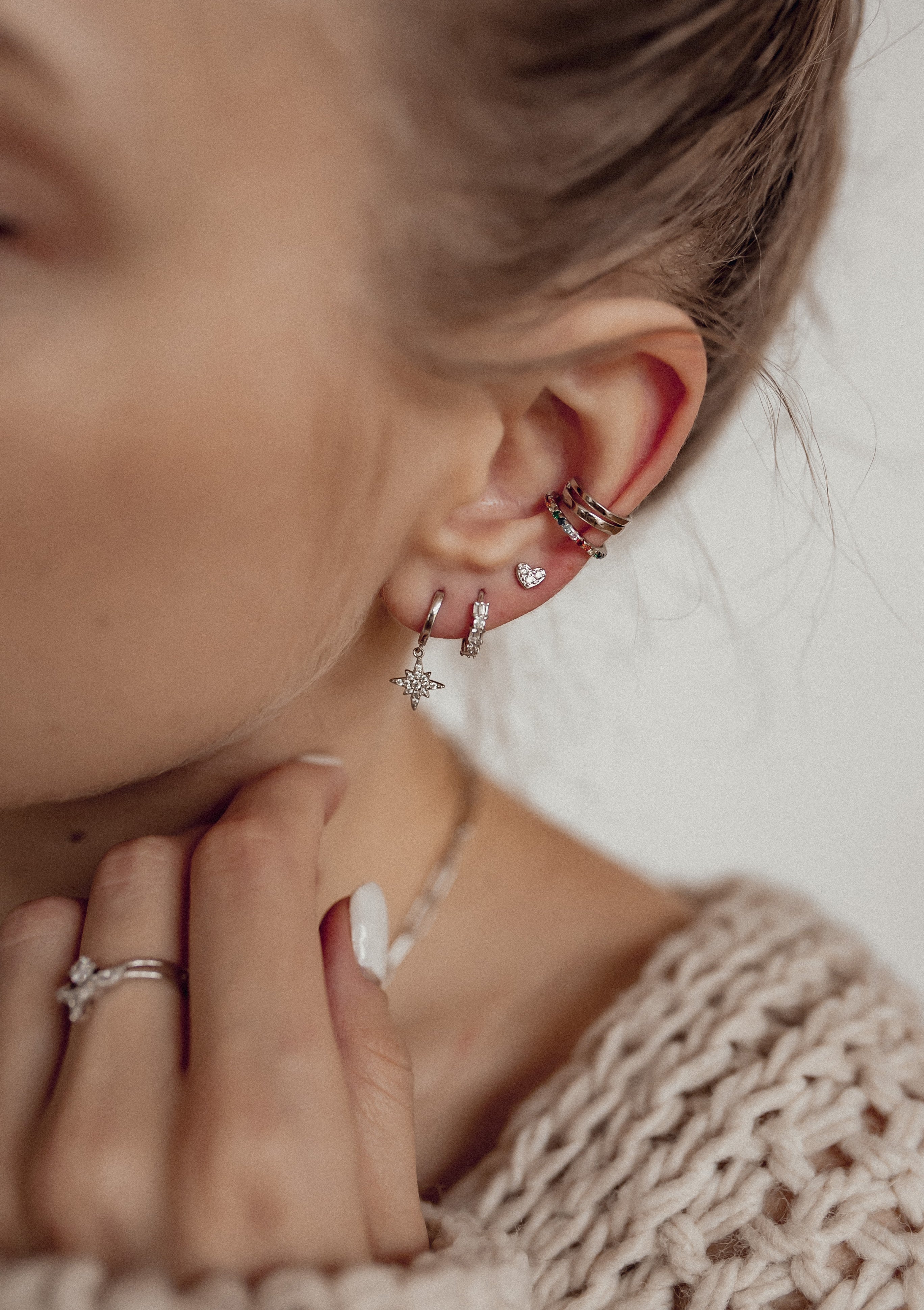 Nordstern Huggies Creolen Sterlingsilber