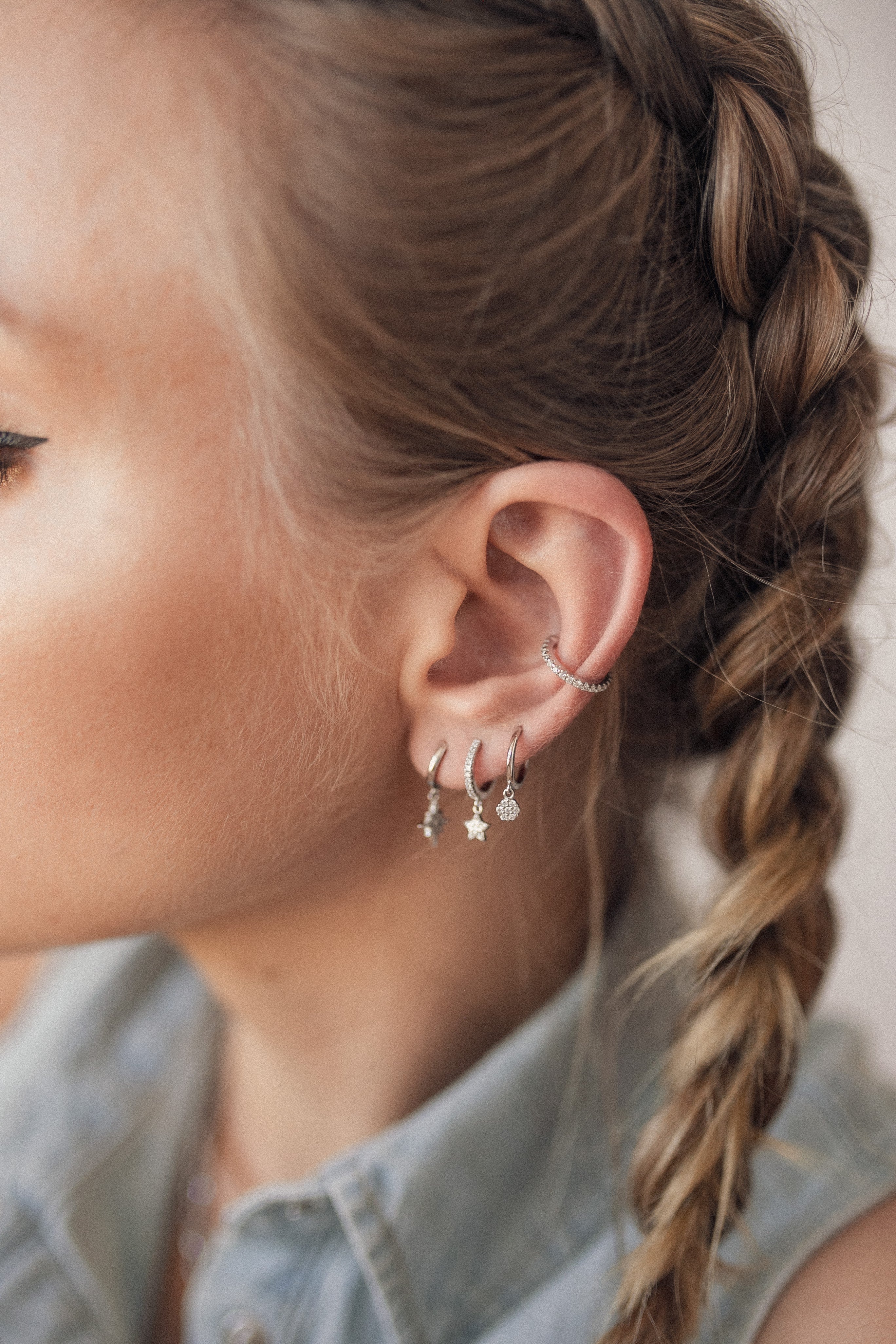 Nordstern Huggies Creolen Sterlingsilber