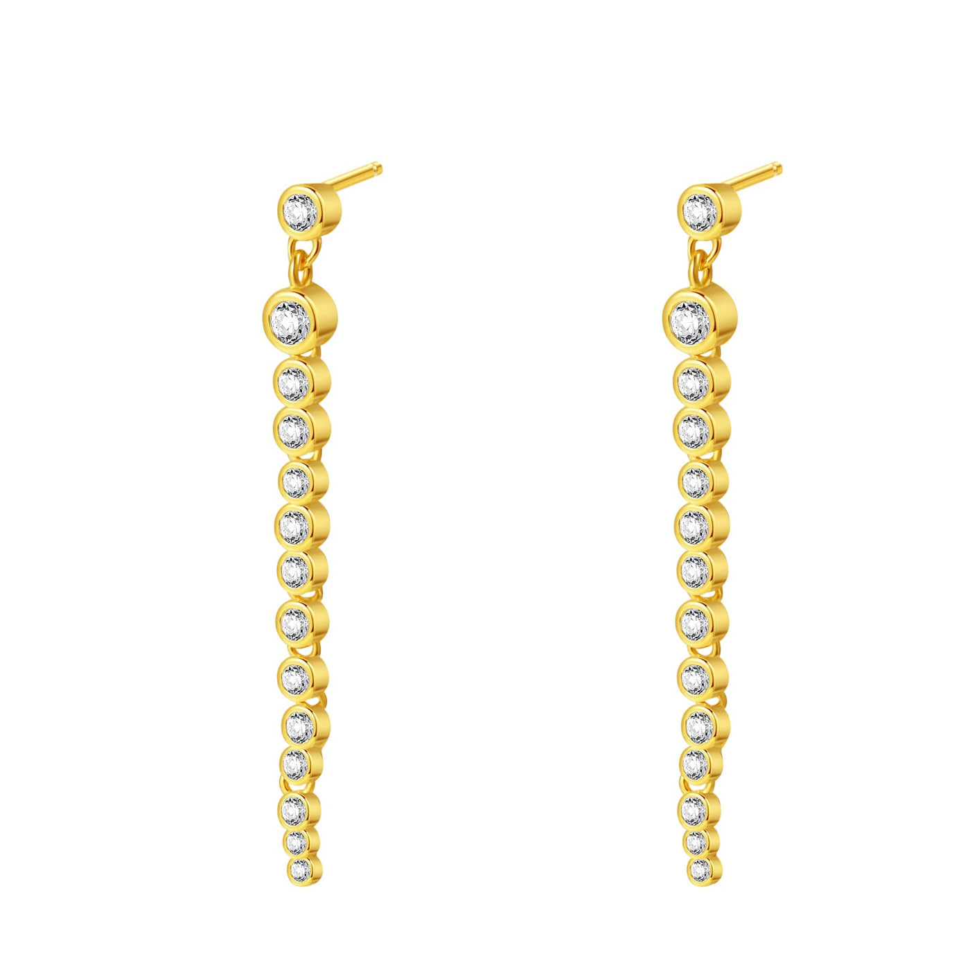 Boucles d’Oreill Goutte Orb Chaîne Sterling Argent