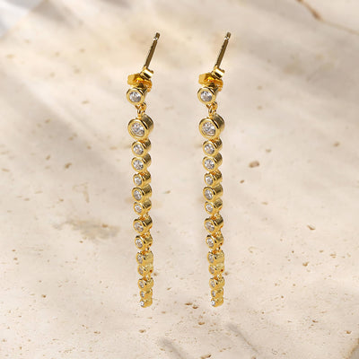Boucles d’Oreill Goutte Orb Chaîne Sterling Argent