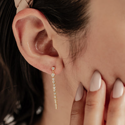Boucles d’Oreill Goutte Orb Chaîne Sterling Argent