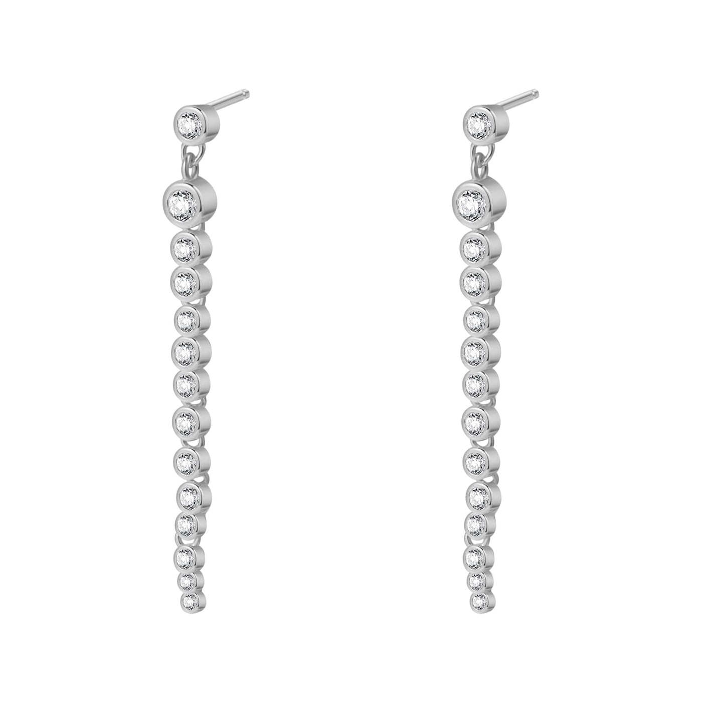 Boucles d’Oreill Goutte Orb Chaîne Sterling Argent