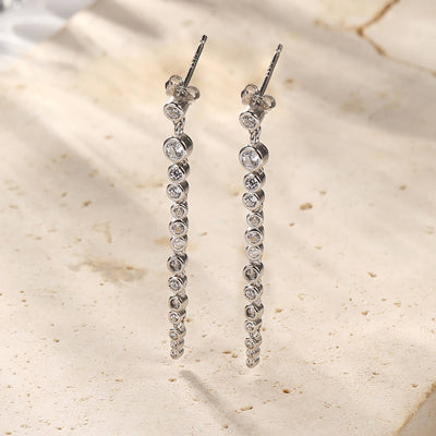 Boucles d’Oreill Goutte Orb Chaîne Sterling Argent