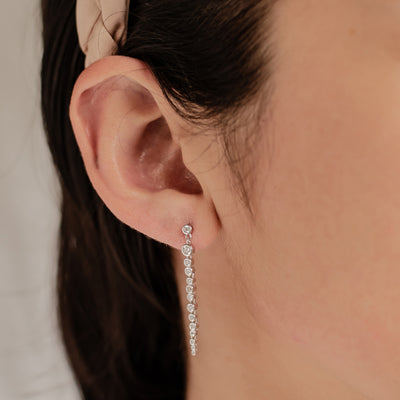 Boucles d’Oreill Goutte Orb Chaîne Sterling Argent