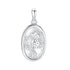 Ovaler Anhänger mit Gänseblümchen Sterlingsilber