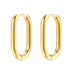 Small Thin Oval Hoop Earrings Gold