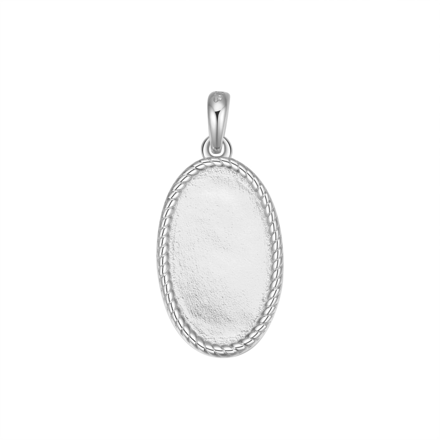 Oval Rope Pendant Necklace Sterling Silver